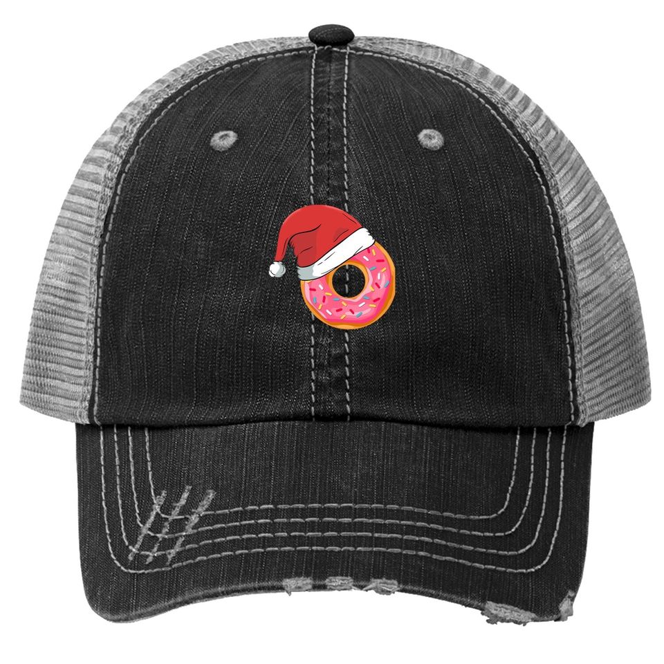 Funny Donuts Santa Claus Christmas Holiday Trucker Hats