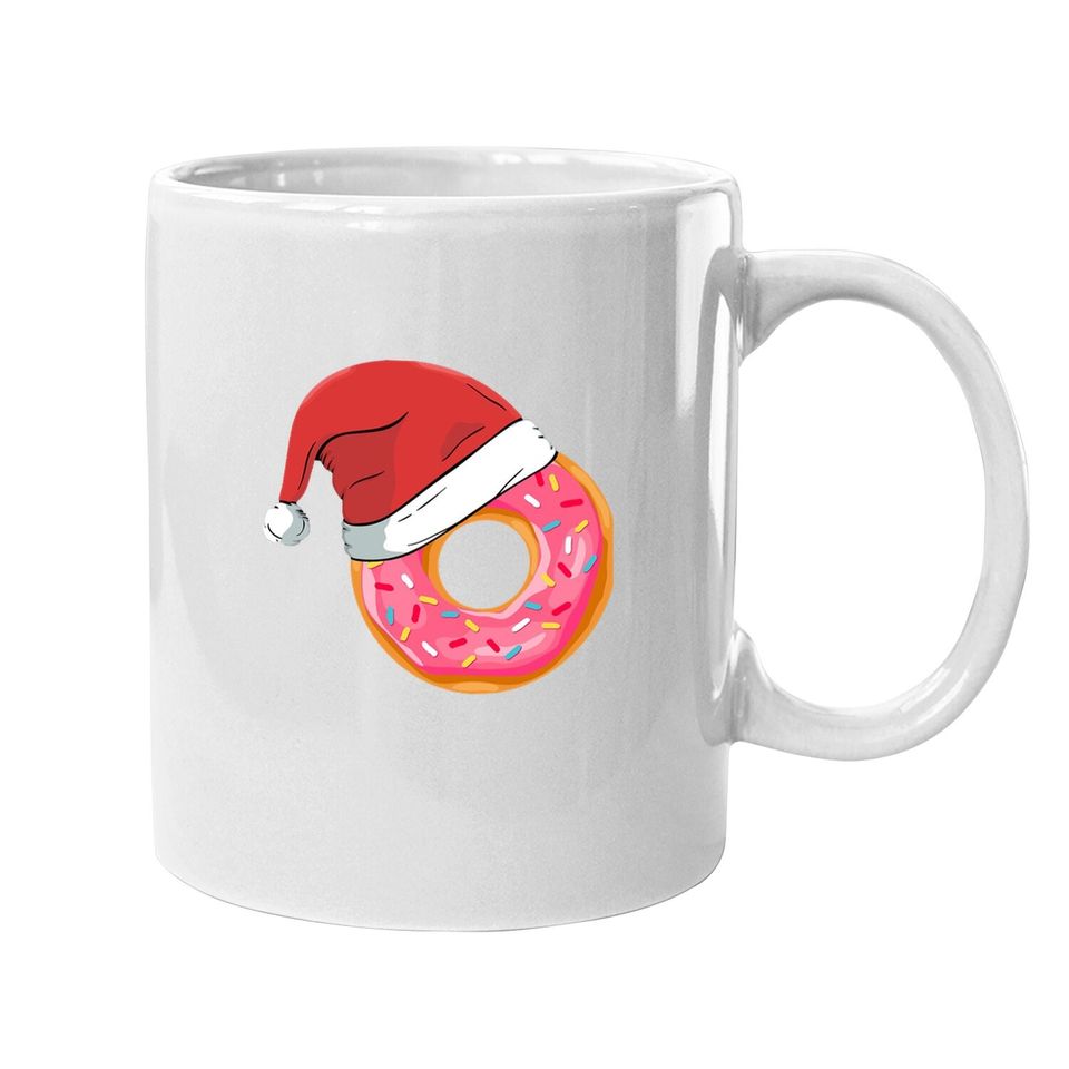Funny Donuts Santa Claus Christmas Holiday Mugs