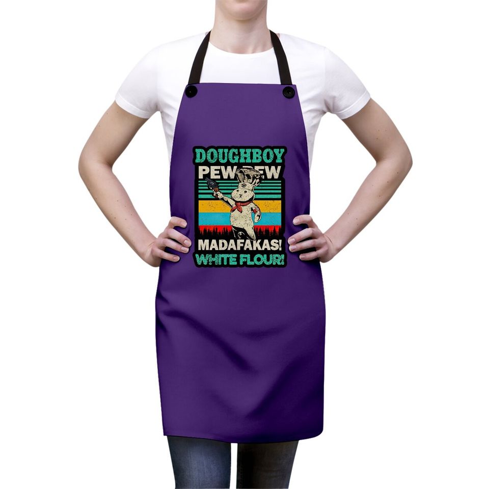 Doughboy Vintage PewPew Madafakas White Flour Aprons