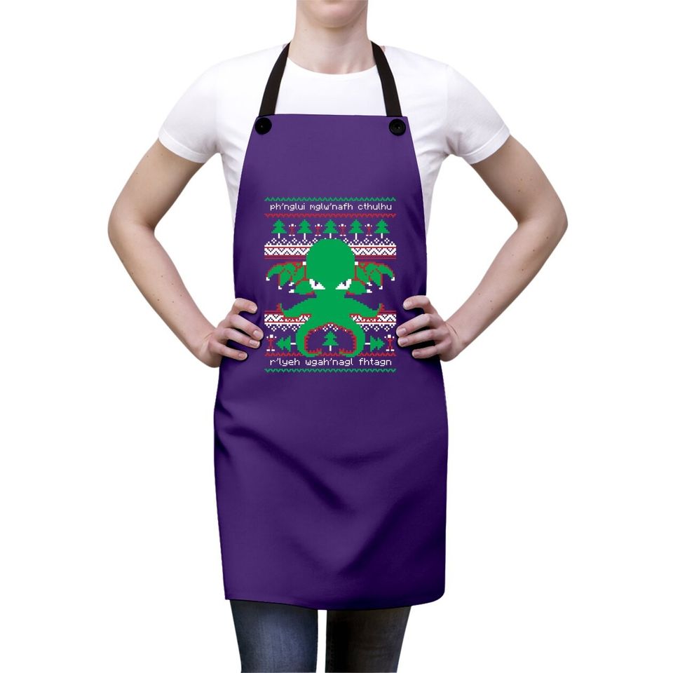 Cthulhu Christmas Ugly Aprons
