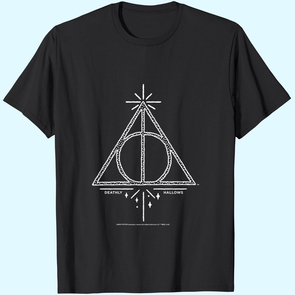 Harry Potter Deathly Hallows Symbol Line Art T Shirt