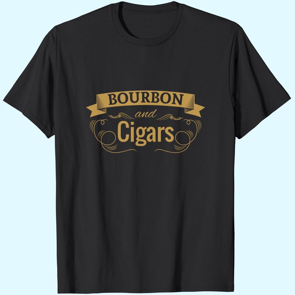 Men's T Shirt Bourbon And Cigar