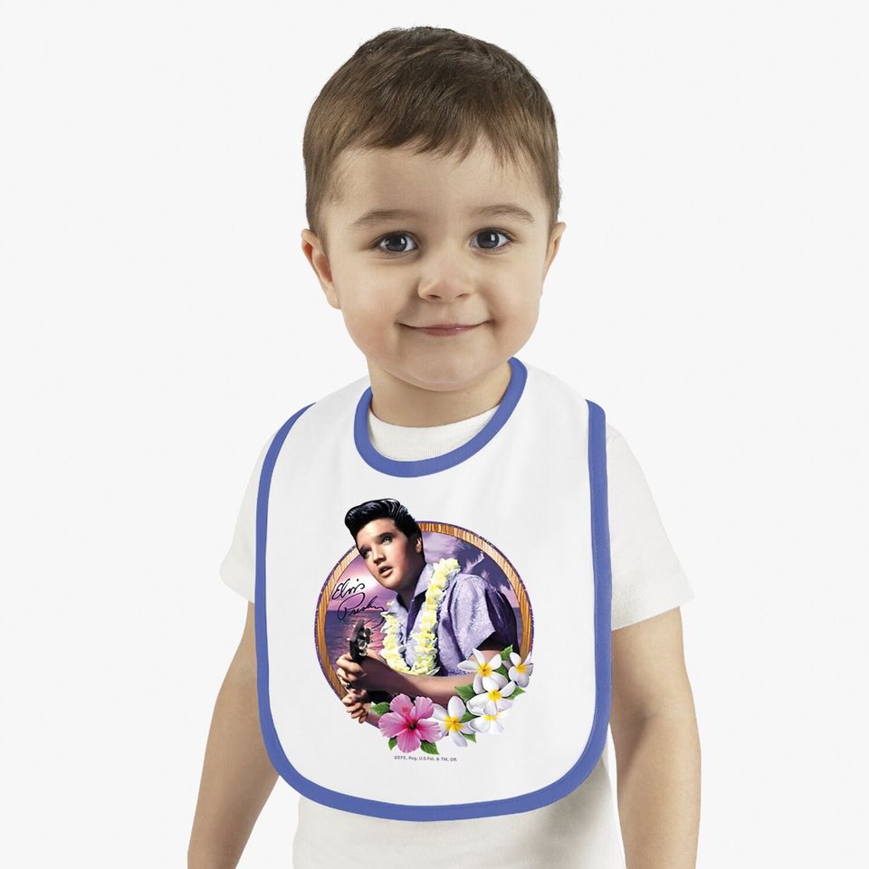 Elvis Presley Luau King  baby Bib