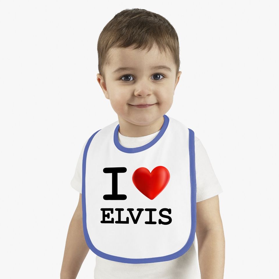 I Love Elvis Heart Name Baby Bib