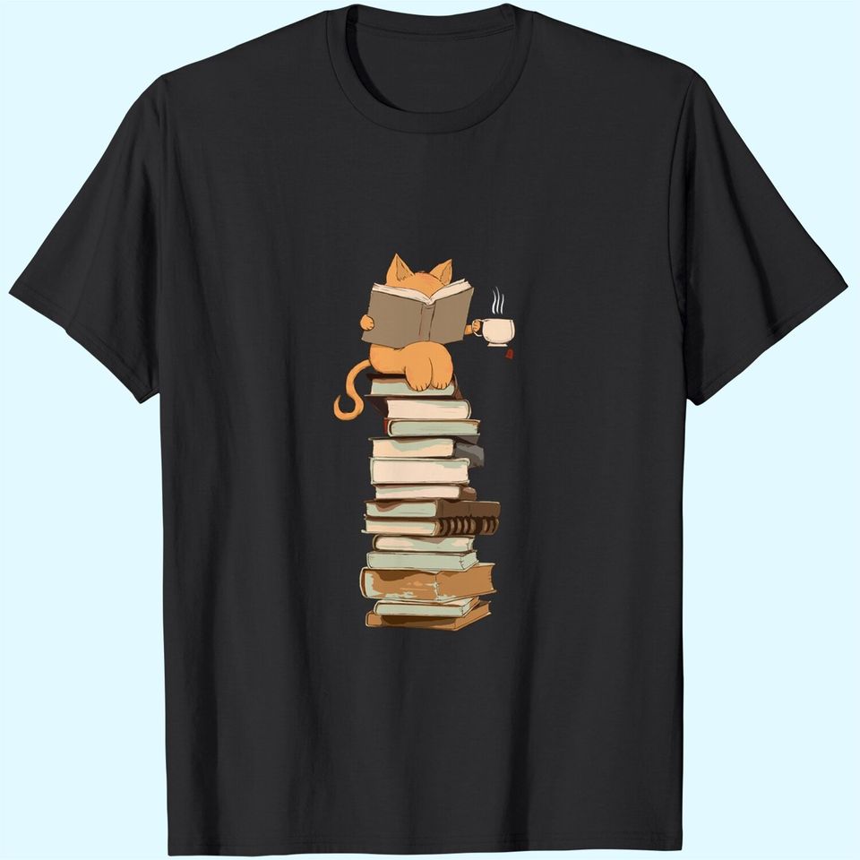 Kawaii Cats, Books Tea Gift T-Shirt