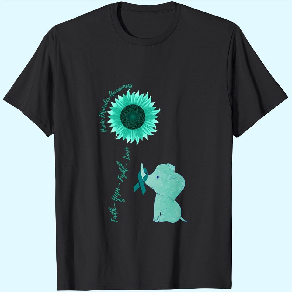 Panic Disorder Awareness Anxiety Related Sunflower Ribbon T-Shirt