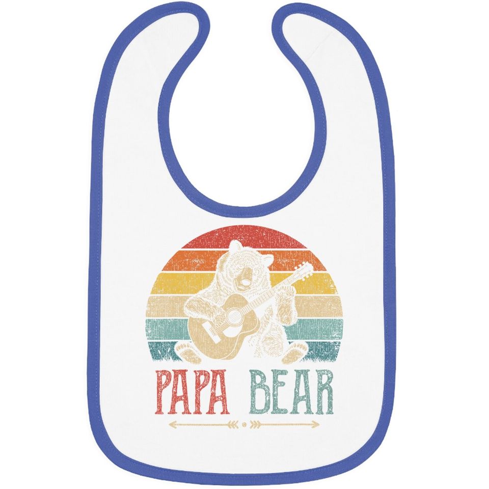 Papa Bear Funny Guitar Baby Bib For Men