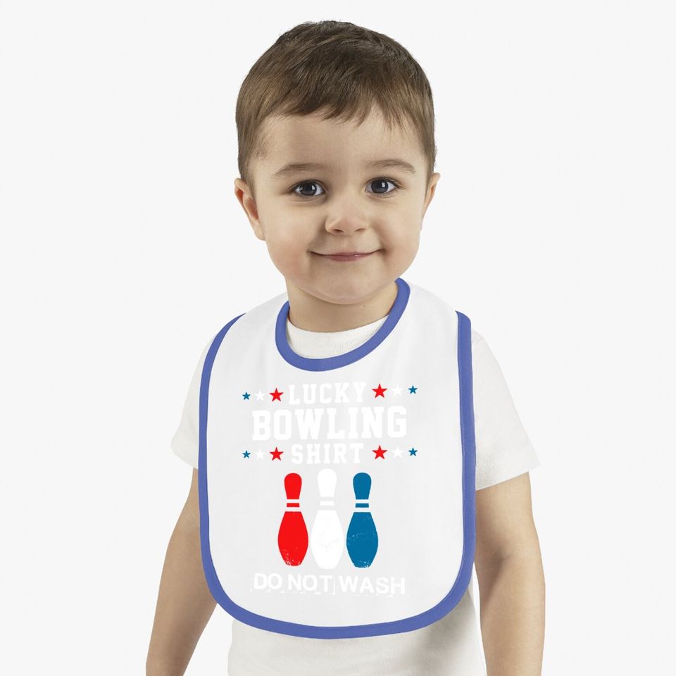 Lucky Bowling Gift Baby Bib For Husband Dad Or Boys