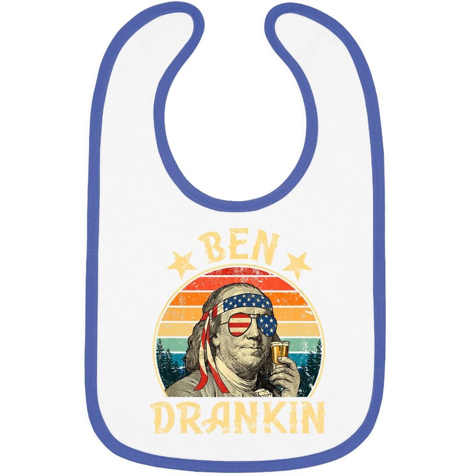 Ben Drankin Funny 4th Of July Vintage Retro Baby Bib