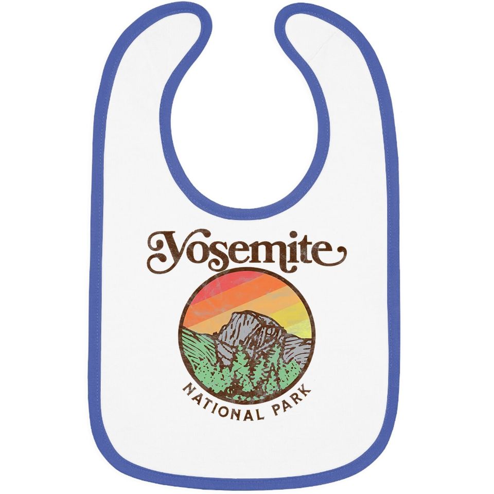 Yosemite National Park Vintage Style Retro 80s Graphic Premium Baby Bib