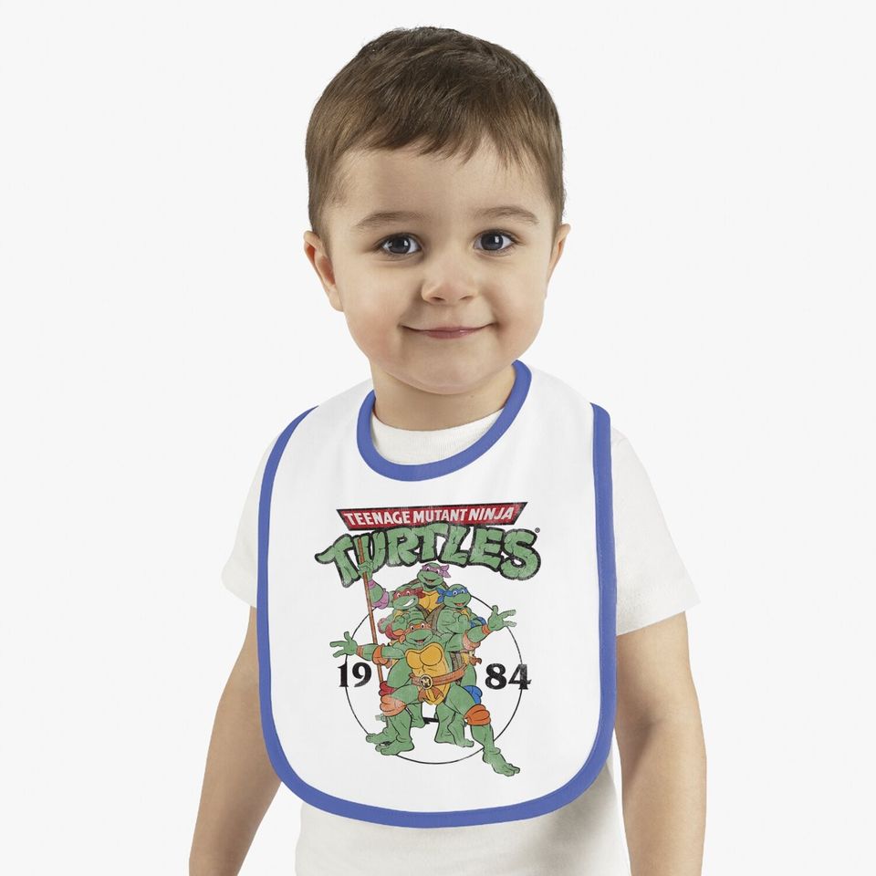 Teenage Mutant Ninja Turtles Classic Circle 1984 Bib-baby Bib