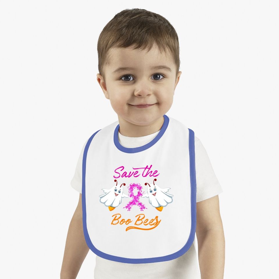 Breast Cancer Halloween Gift - Save The Boo Bees Baby Bib