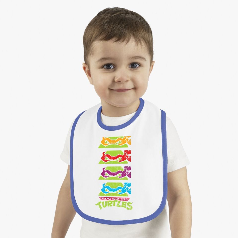 Teenage Mutant Ninja Turtles Paneled Faces Baby Bib