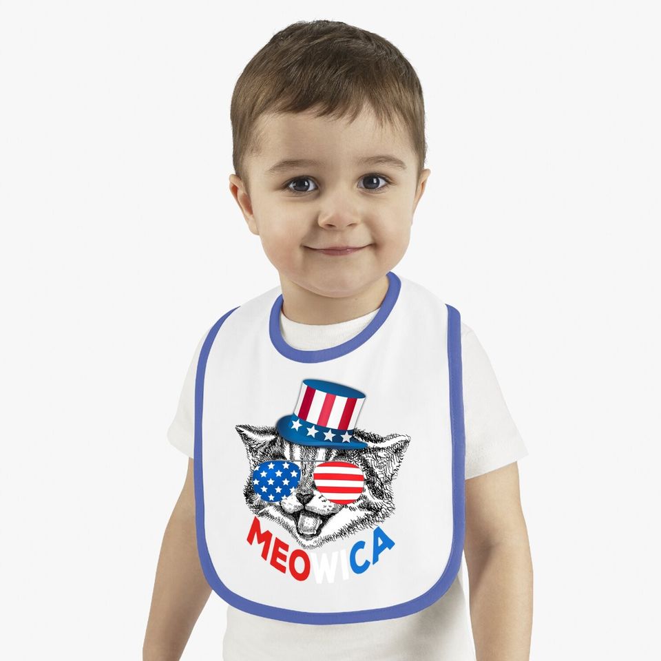 Meowica American Flag Baby Bib