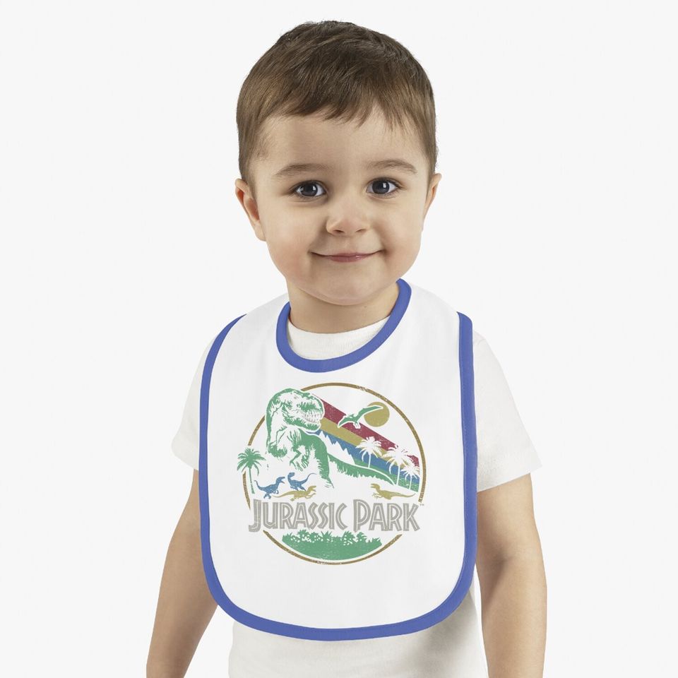Retro Jurassic Park Darken  baby Bib
