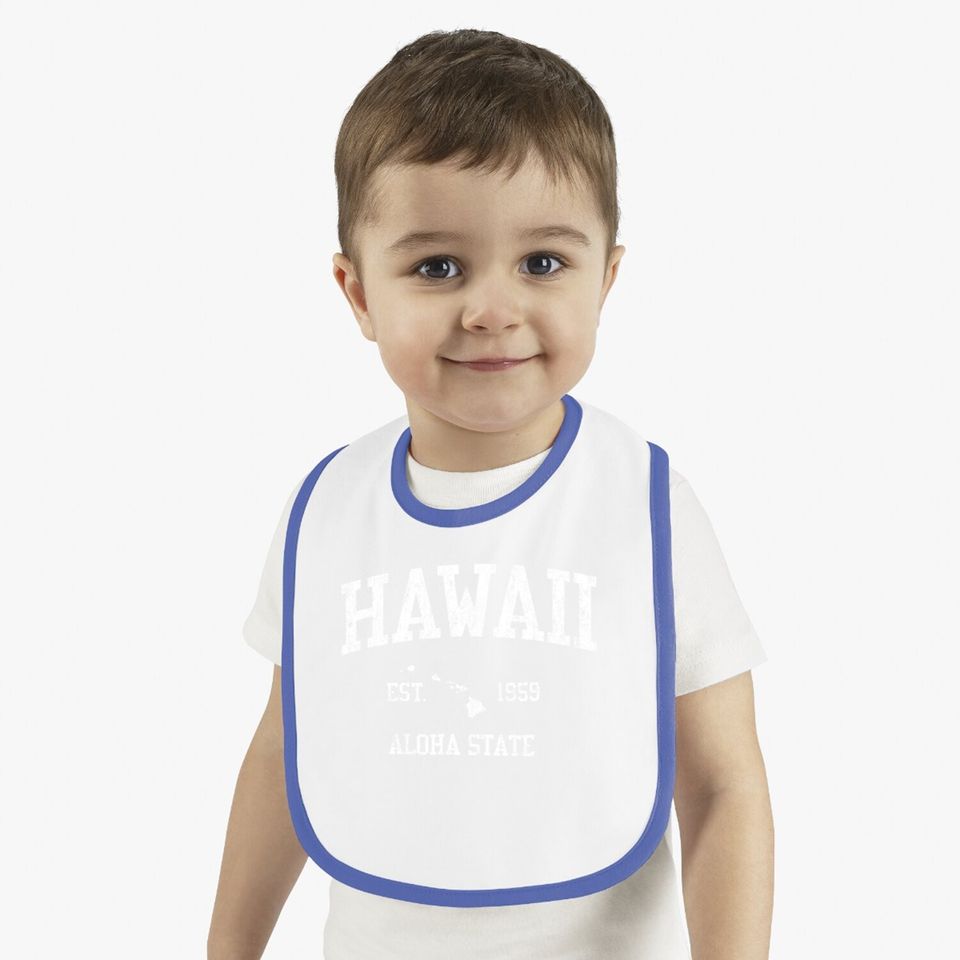 Hawaii Baby Bib Vintage Sports Design Hawaiian Islands Baby Bib