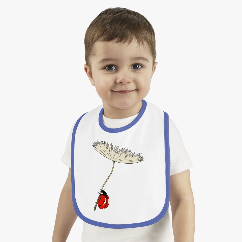 Dandelion Seeds With Ladybug  baby Bib