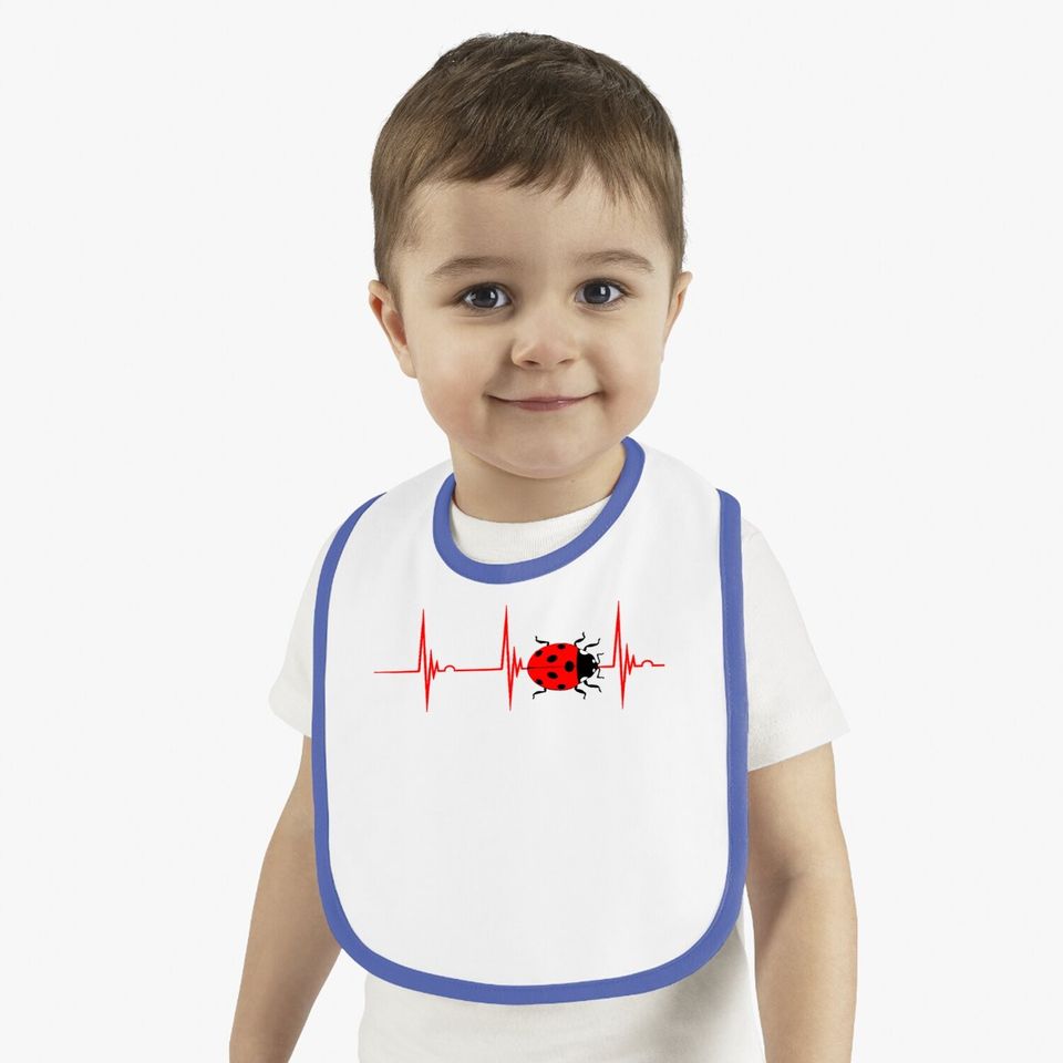 Ladybug Heartbeat Ekg Pulse Insects Bugs Entomology Baby Bib