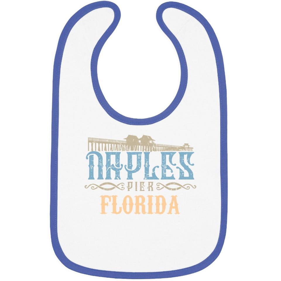 Distressed Graphic Naples Pier Florida Baby Bib