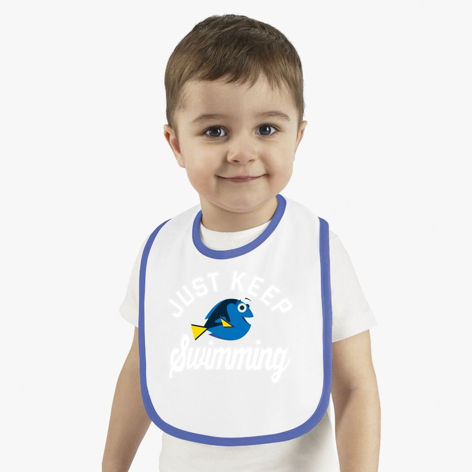Finding Dory Keep Swimming Quote Baby Bib