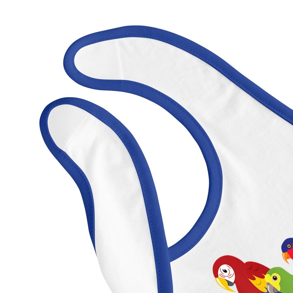 Parrot Flock - Macaw, Cockatoo, African Grey, & Budgie Baby Bib