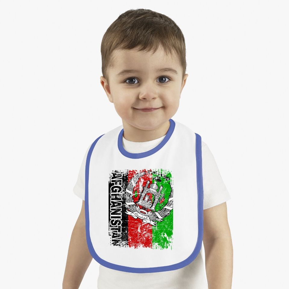 Vintage Afghanistan Flag Baby Bib