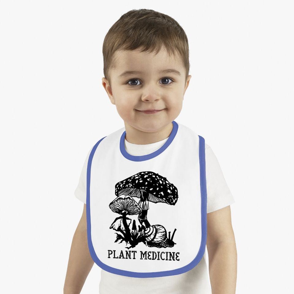 Plant Medicine Vintage Magic Mushroom Mycology Psychedelic Baby Bib