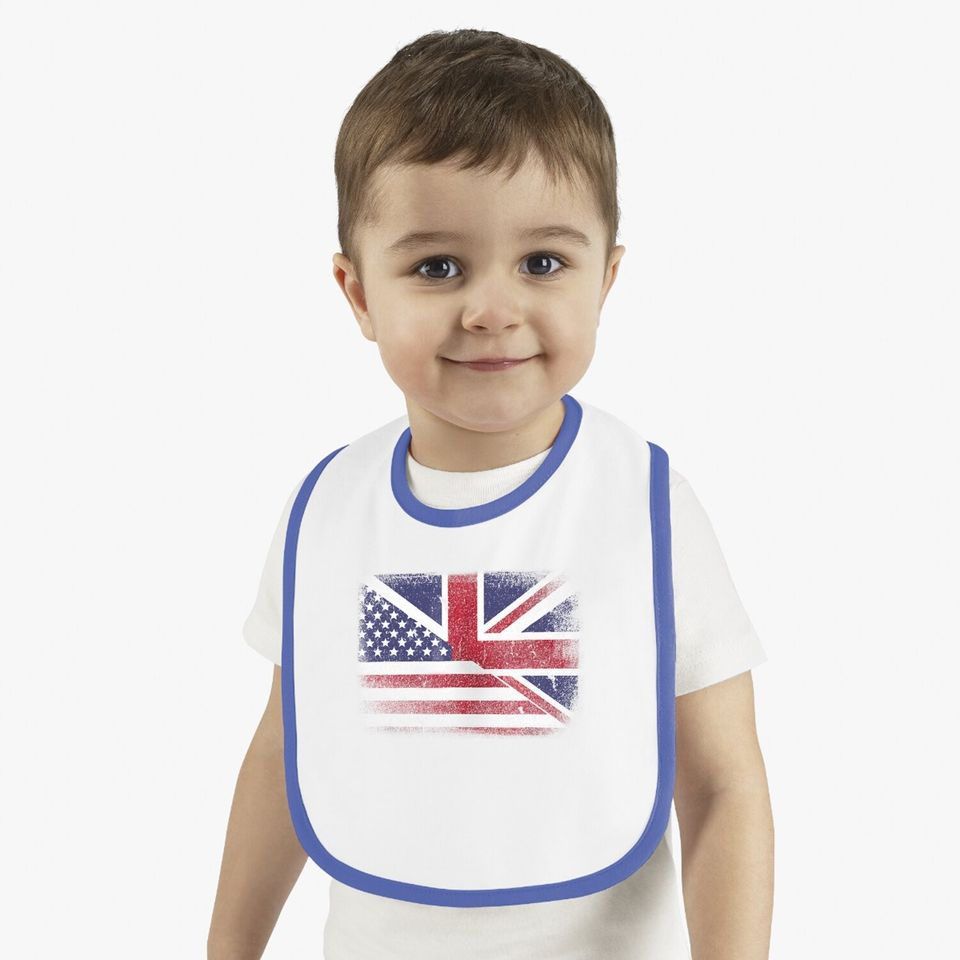 British American Flag Great Britain Union Jack Baby Bib.