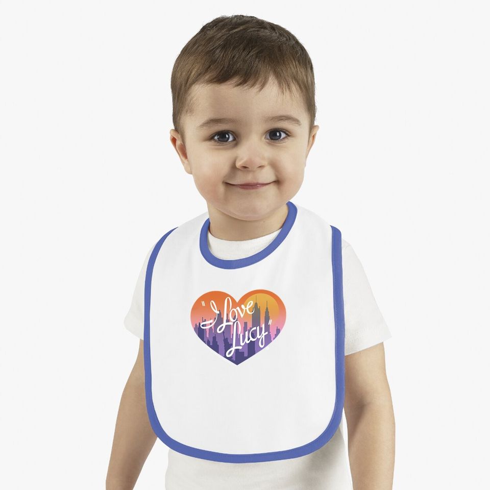 I Love Lucy Baby Bib City Logo Black Bib