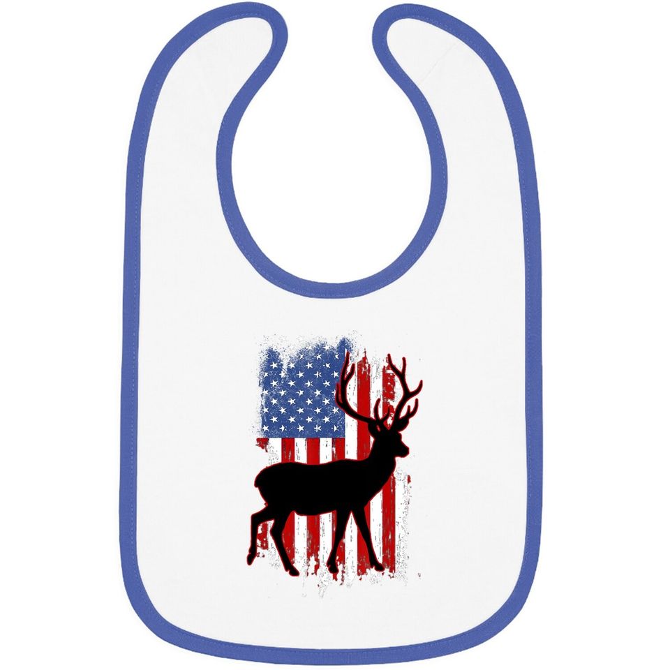 Hunting Patriotic Hunter Hunt Deer Usa Us Flag Baby Bib