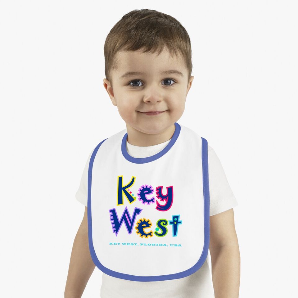Key West Florida Tropical Type Design Baby Bib
