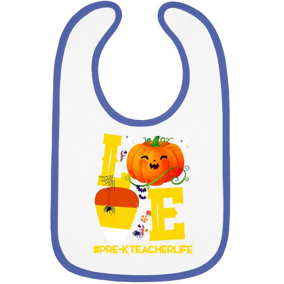 Halloween Pumpkin Love Pre-k Teacher Life Costume Baby Bib