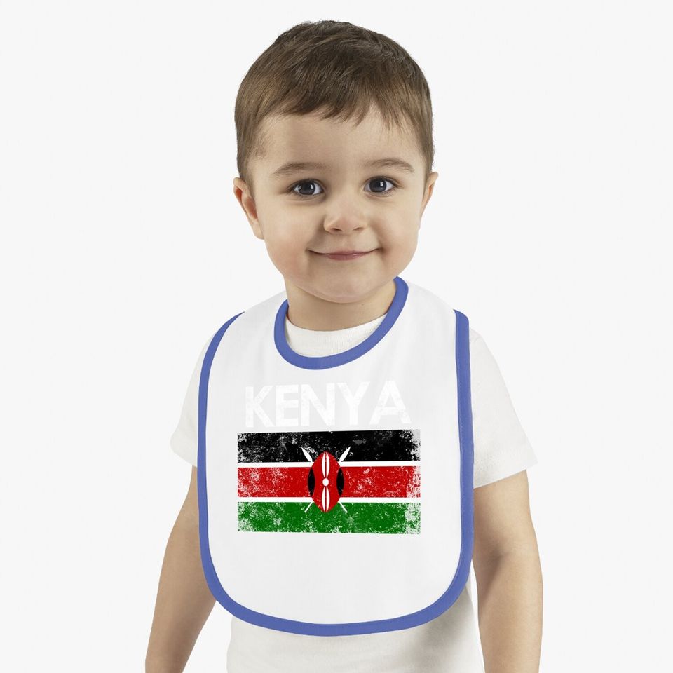 Vintage Kenya Kenyan Flag Pride Baby Bib