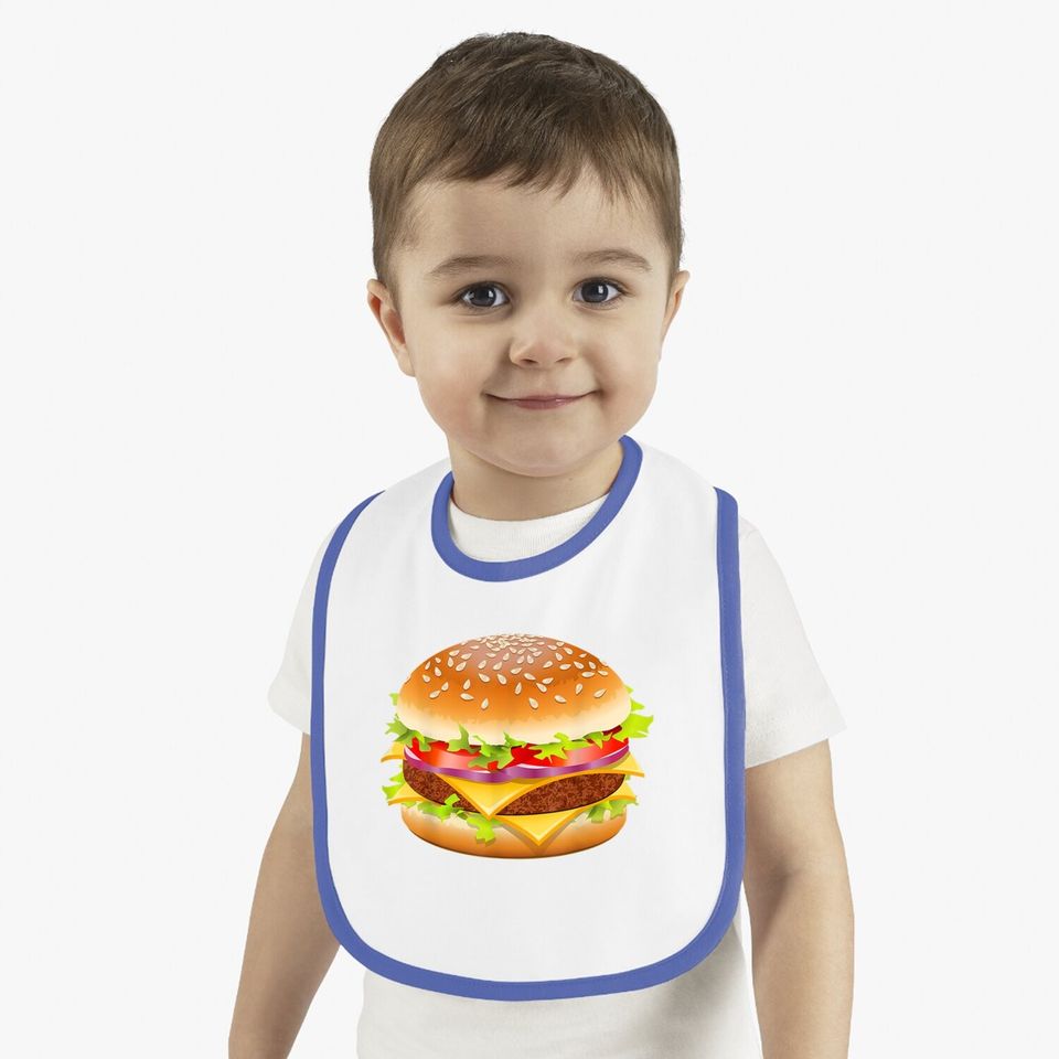 Cheeseburger Hamburger Food Halloween Costume Baby Bib