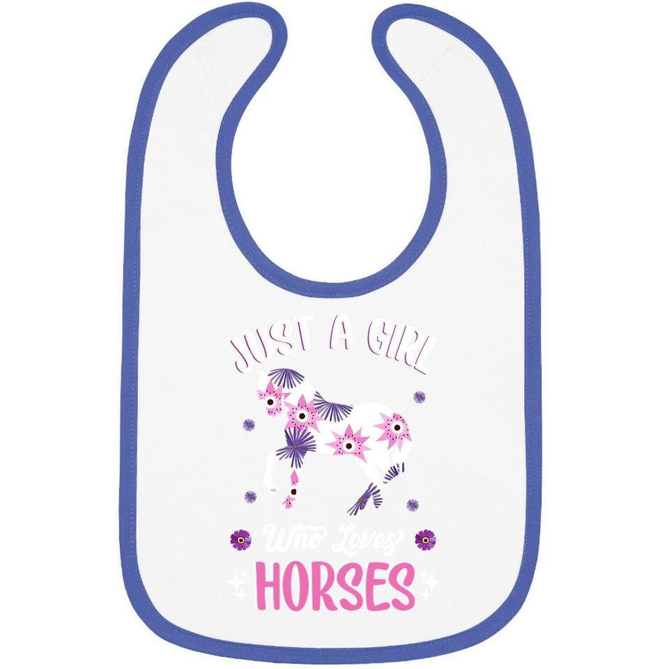 Just A Girl Who Loves Horses Cute Riding Baby Bib