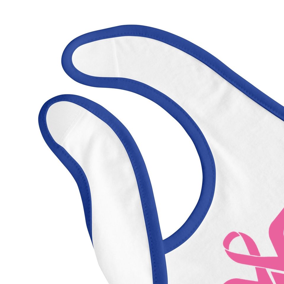 Kropsis Superhero Ribbon Pink Logo - Breast Cancer Awareness Support Baby Bib