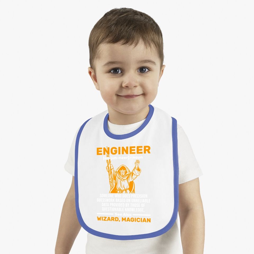 Funny Wizard Engineer Definition Civil Mechanical Engineer Baby Bib