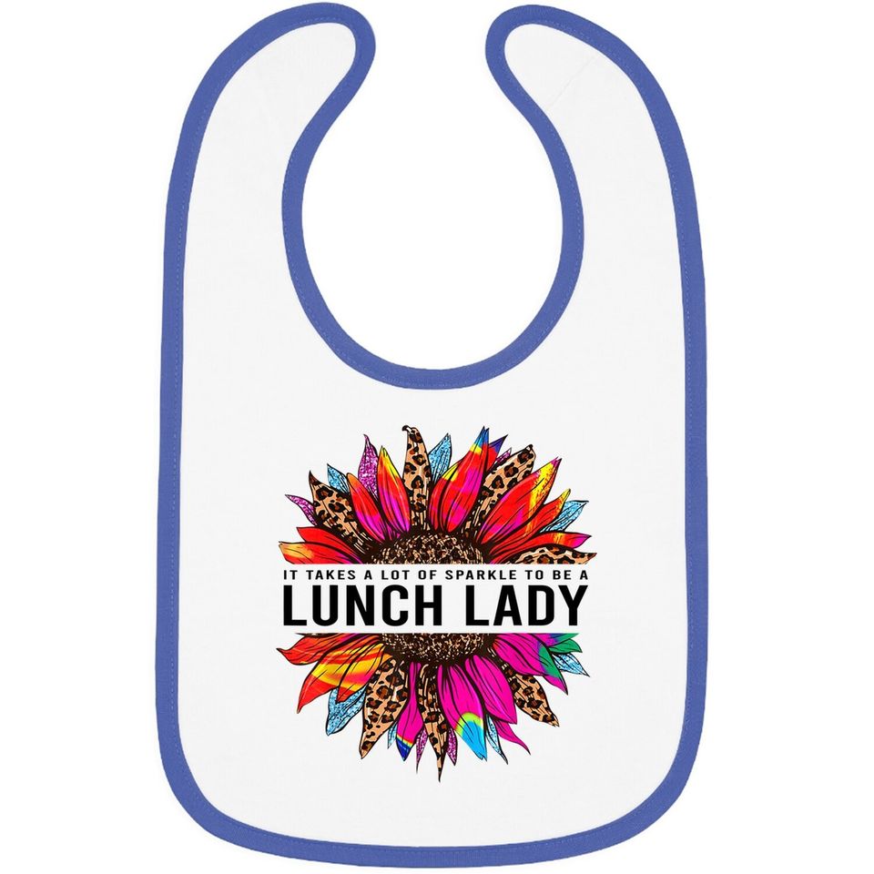 Lunch Lady Leopard Tie Dye Sunflower 1st Day Of School Baby Bib
