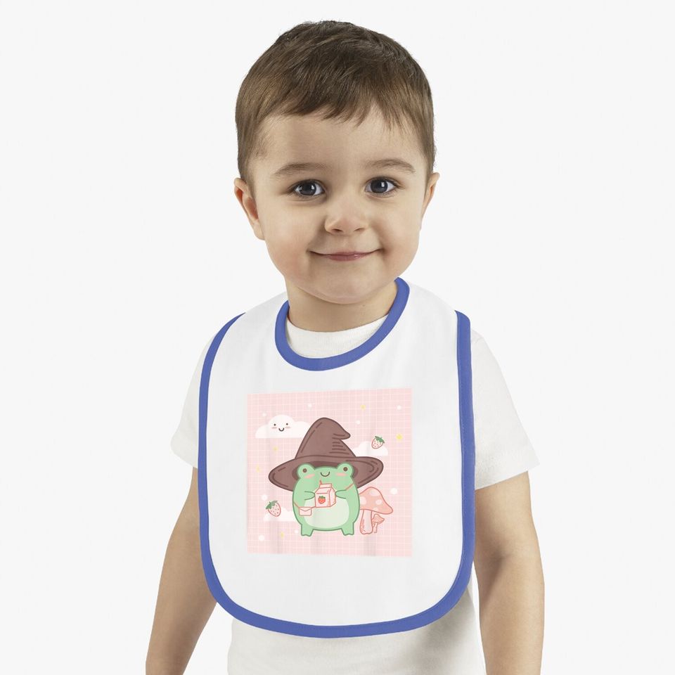 Cotttagecore Frog Wizard Kawaii Aesthetic Baby Bib