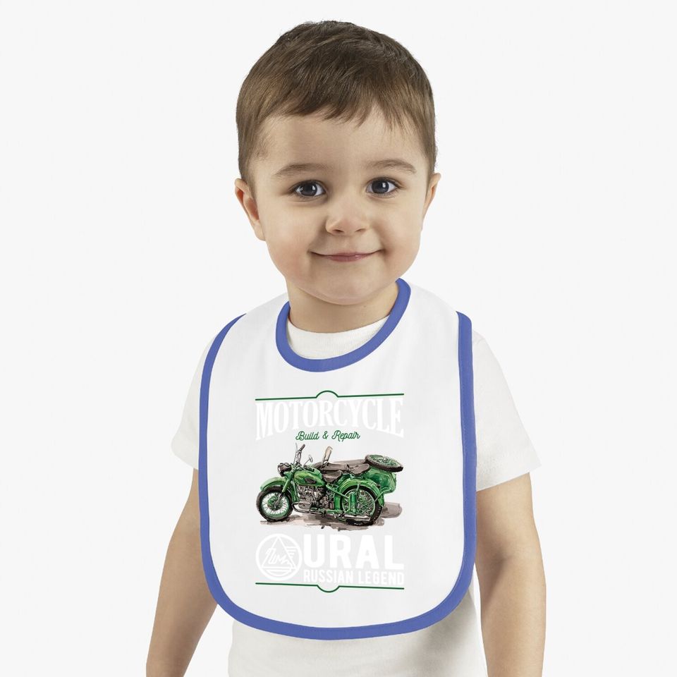 Ural Motorcycle Offroad Motorcyclist Baby Bib