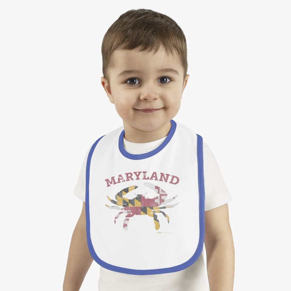 Maryland State Blue Crab Pride Flag Baby Bib
