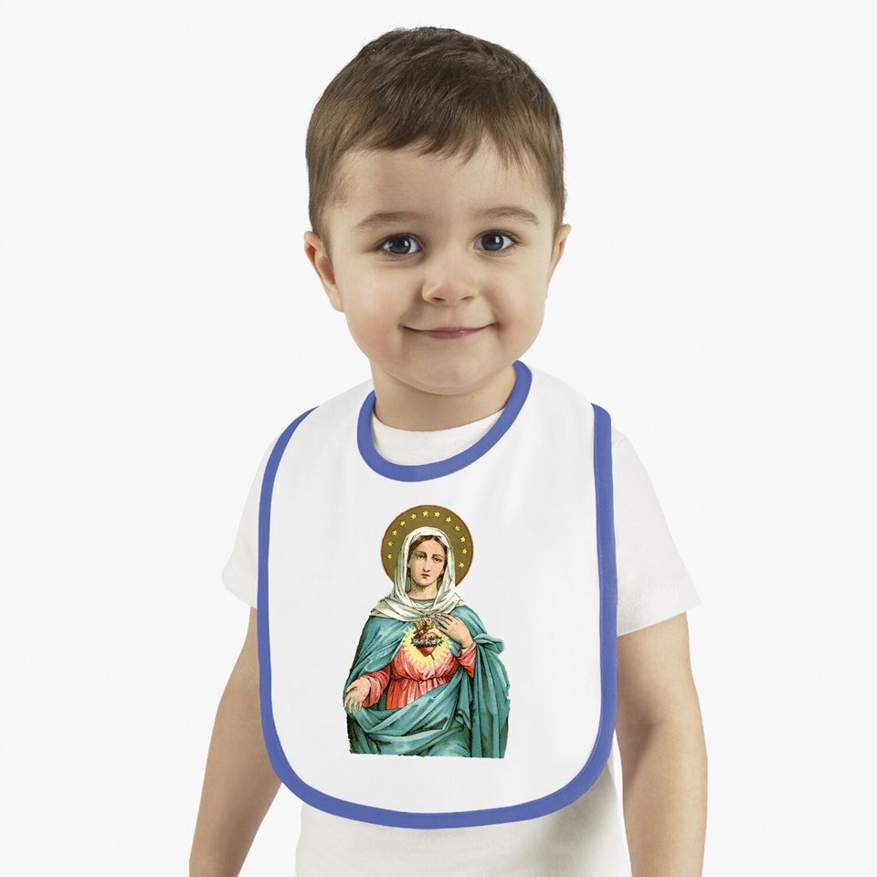 Immaculate Heart Of Mary Our Blessed Mother Catholic Vintage Baby Bib