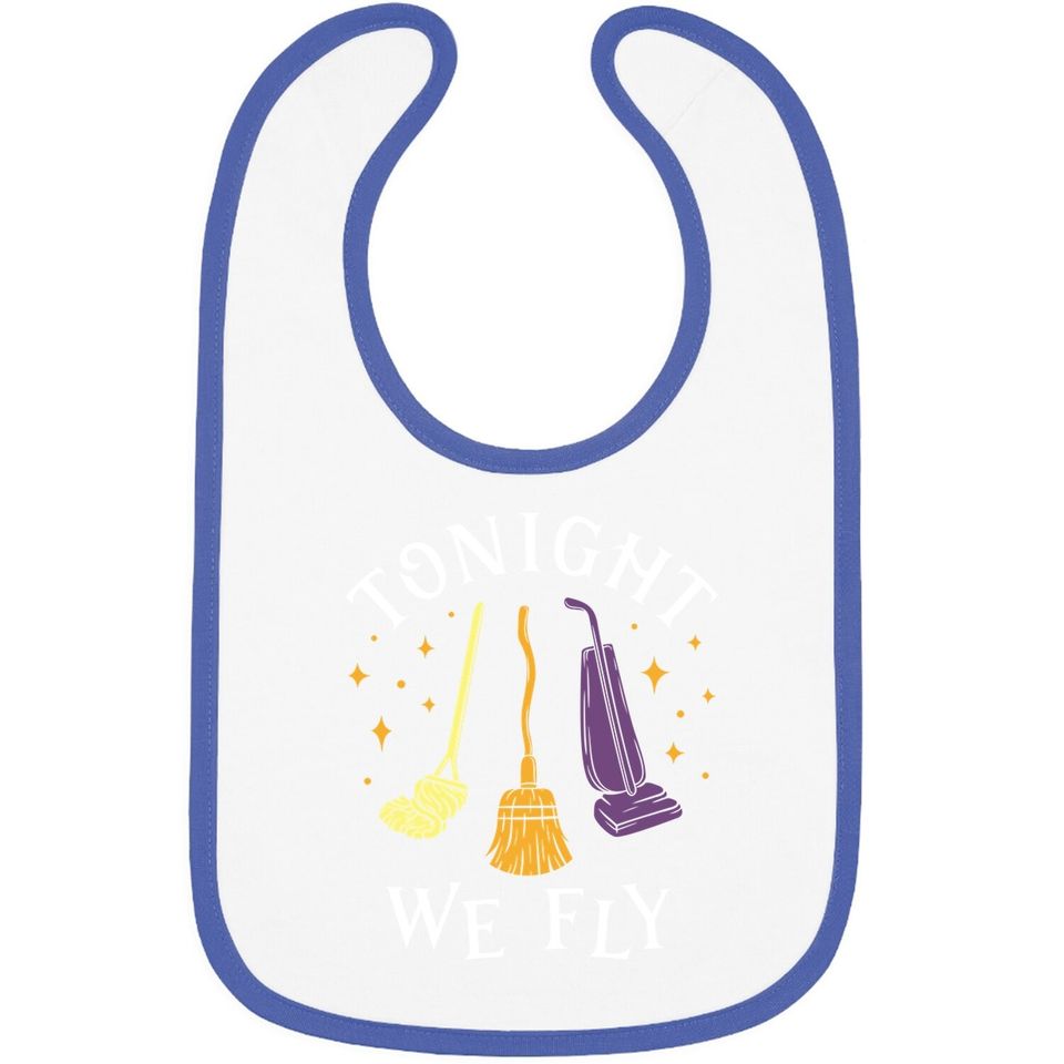Tonight We Fly Witch Sisters Halloween Quote Baby Bib