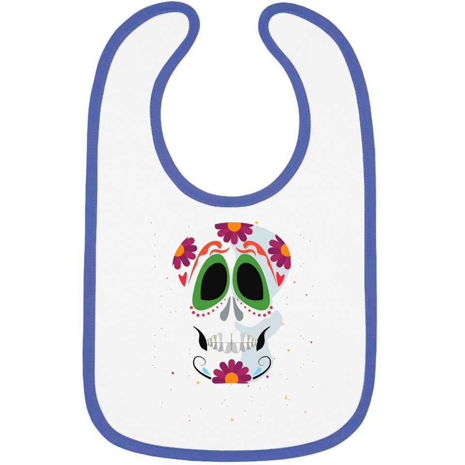 Sugar Skulls Day Of The Dead Traditional Food Latin Mexico Baby Bib