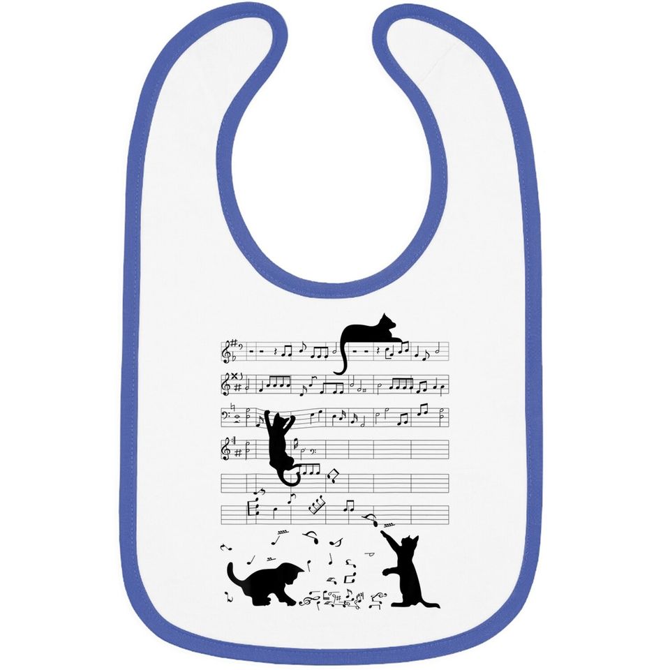 Cat Kitty Playing Music Note Clef Musician Art Baby Bib