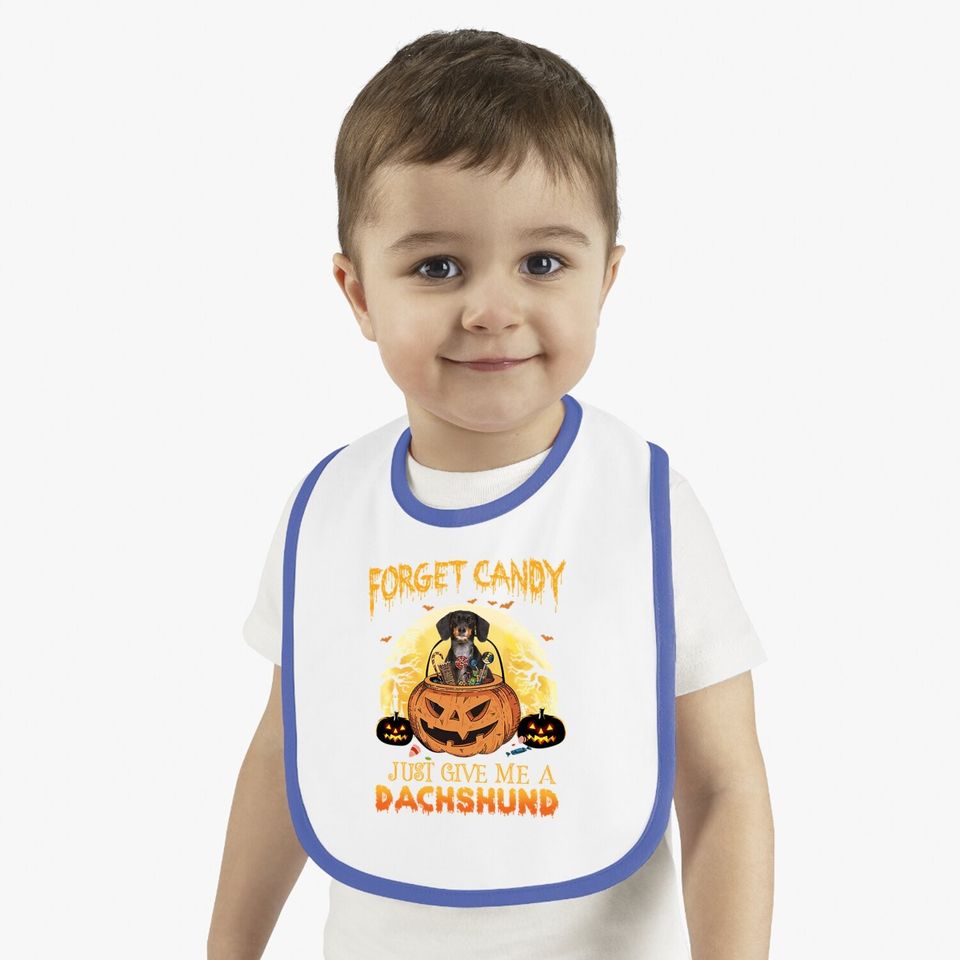 Candy Pumpkin Dachshund Dog Baby Bib