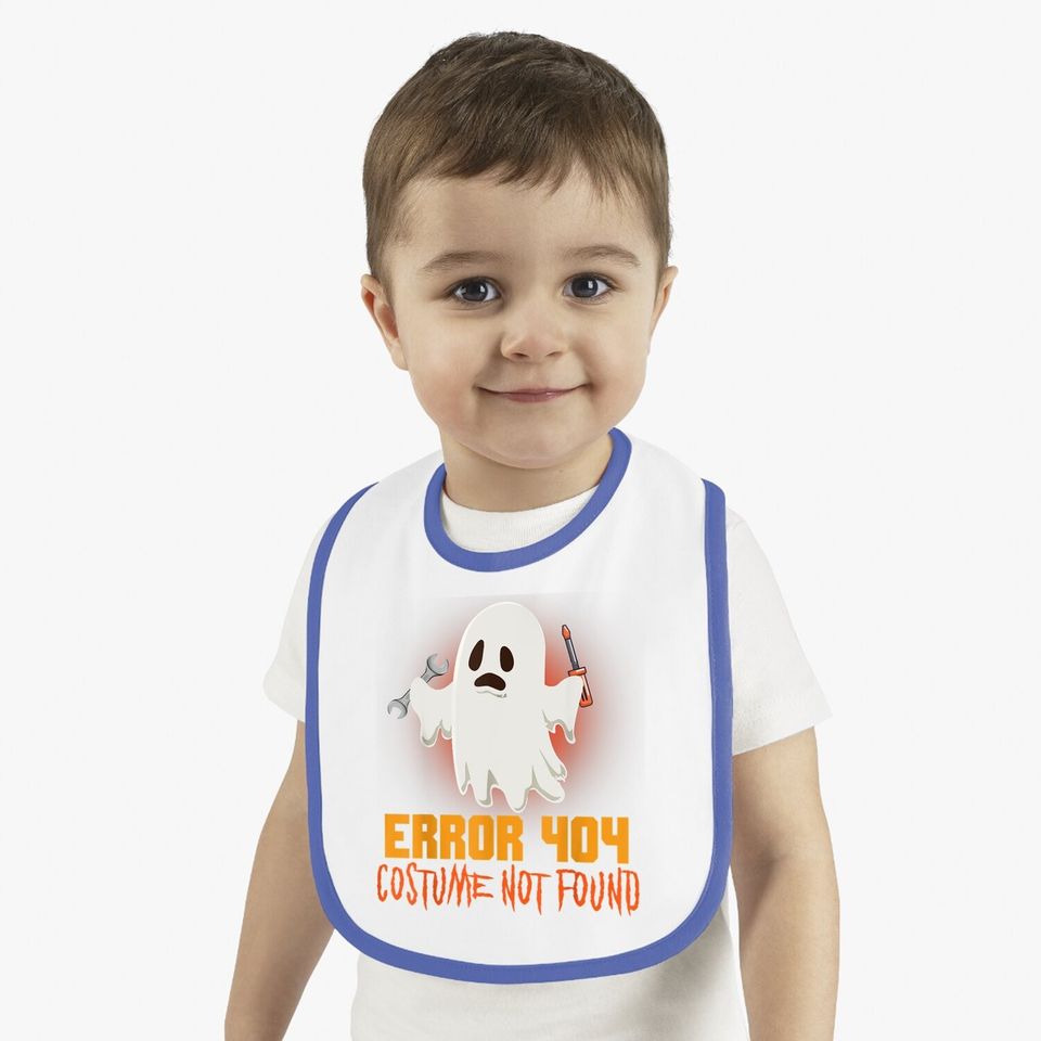 Ghost Halloween Error 404 Costume Not Found Baby Bib