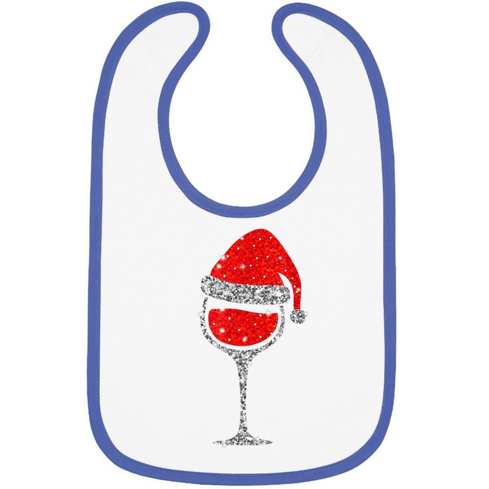 Christmas Wine Glass With Santa Hat Red Wine Baby Bib