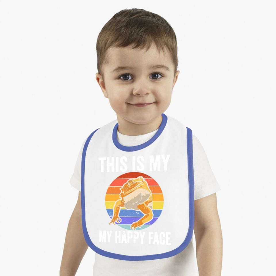 This Is My Happy Face Bearded Dragon For A Reptiles Lover Baby Bib