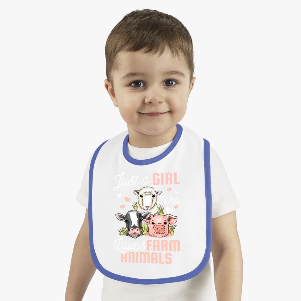 Just A Girl Who Loves Farm Animals Gift Baby Bib